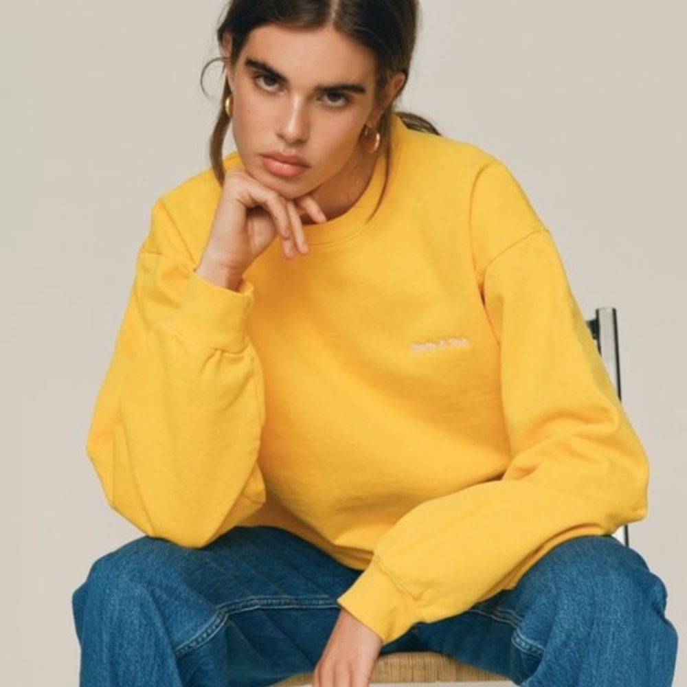 NWT Sporty & Rich Classic Crewneck - Sunflower